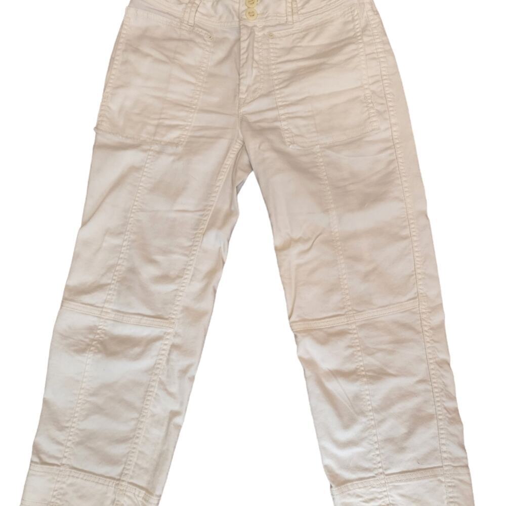 ANTHROPOLOGIE RAW HEM WHITE CHINO PANTS SIZE 26